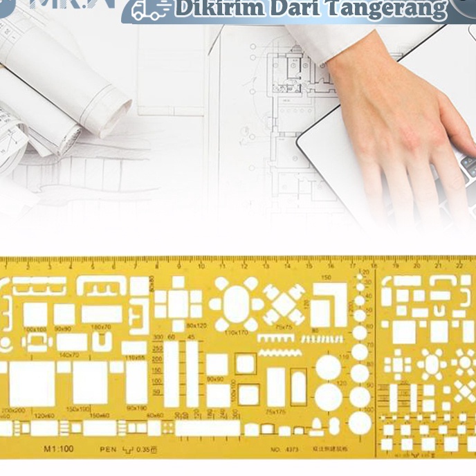 

FG2 JSH Penggaris Template Arsitektur Skala 11 12 Penggaris Sablon Mal Mebel Furniture Jinsihou 4373