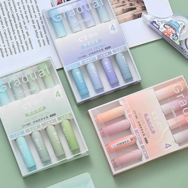 

berkualitas 4 BuahBungkus Secara Behap Pena Stabilo Kawaii Permen Warna Manga Spidol Midr Pastel Stabilo Set