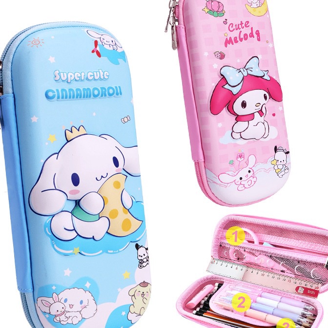 

KI3 PREMIUM Kotak TEMPAT Pensil Box pouch penyimpanan pulpen Bahan EVA Karakter anak perempuan dan lakilaki Kuromi astronot unicorn mermaid princessstationery gift
