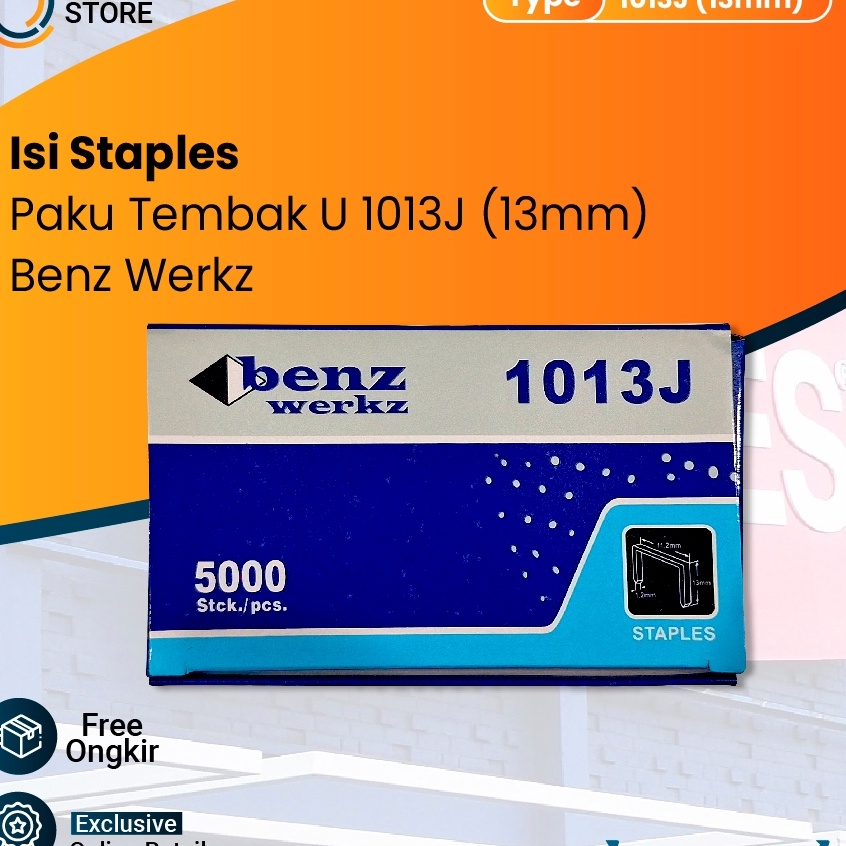 

Ekstra BENZ 113J Isi Mesin Staples Paku Tembak U Mata Nailer Gun 113 J