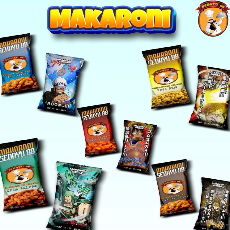 

Pusat Importir SEDAYU88 SNACK MAKARONI ISI 5PCS MIX 3 VARIAN RASA RANDOM