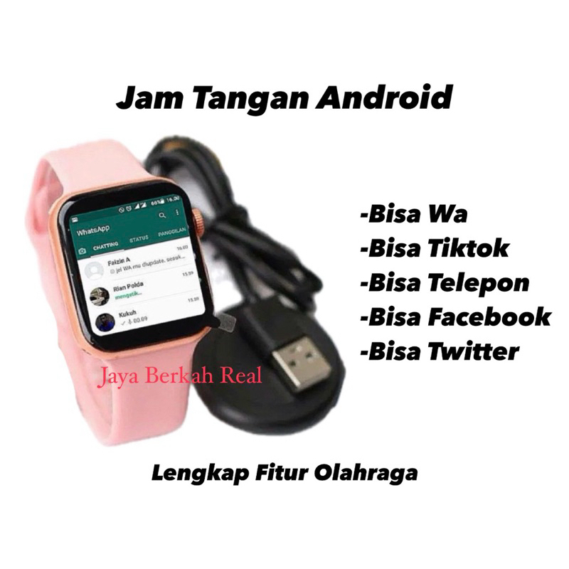 COD  Jam Tangan Android Pintar Bisa WA Layar Sentuh Anti Air Lengkap Fitur Olahraga / Smartwatch Ida