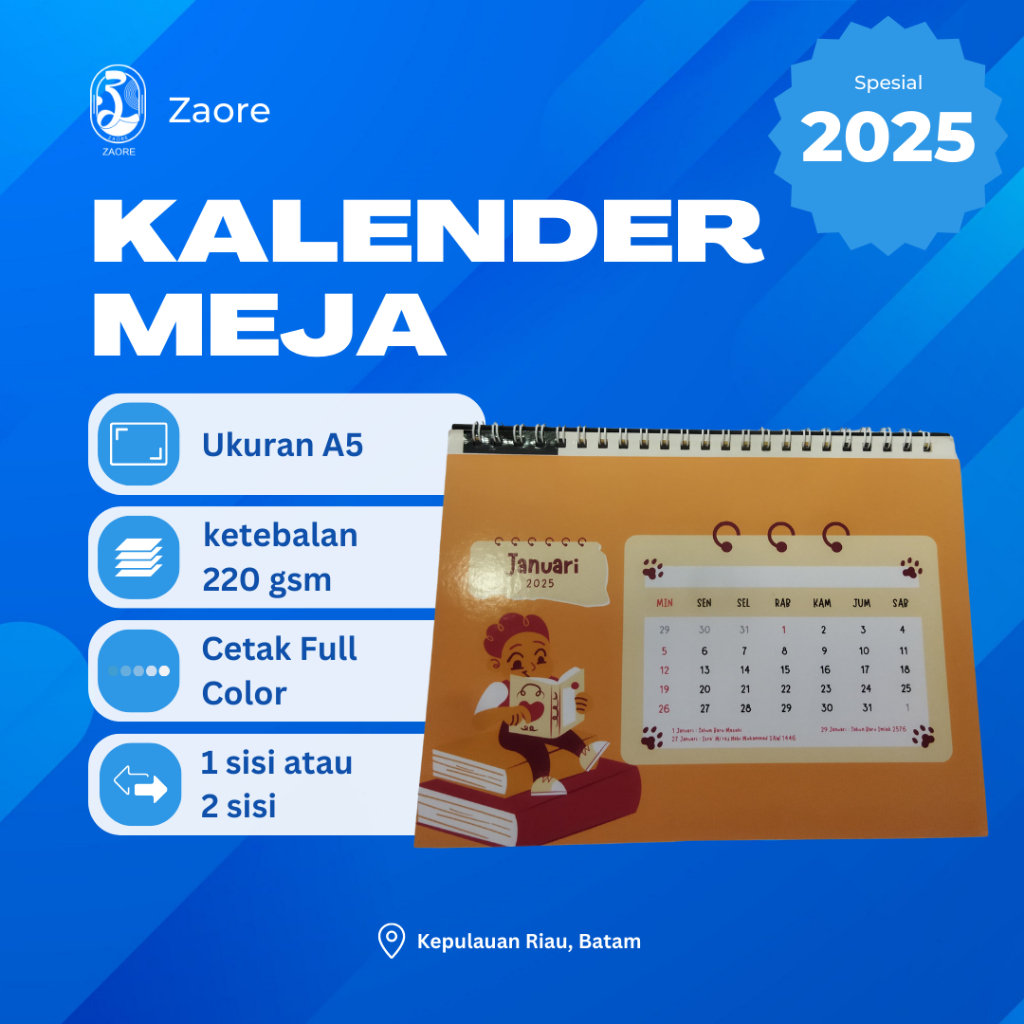 

Cetak Kalender Meja Custom 2025 di Batam - COD
