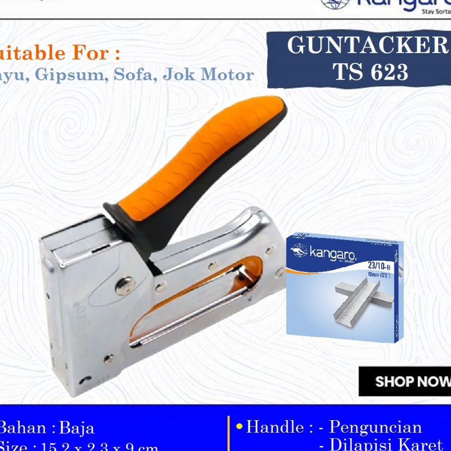 

FG2 Alat Stapler Tembak Jok Kulit Motor Stapler Kayu Guntacker TS 623 Cekrekan Pengokot Stapler Sofa