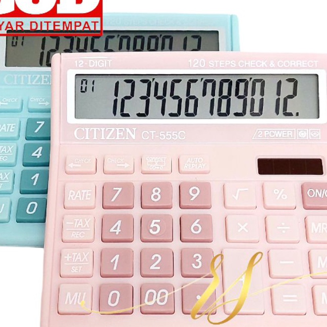 

KF7 Calculator Citizen CT 555 Warna Pastel Kalkulator CITIZEN 555N 555 N 12 DIT CHECK ULANG CHECK CORRECT