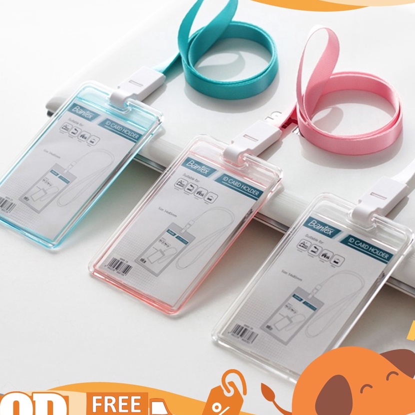 

KF7 Bantex ID CARD Name Tag Clear Transparent POTRAIT Transparan