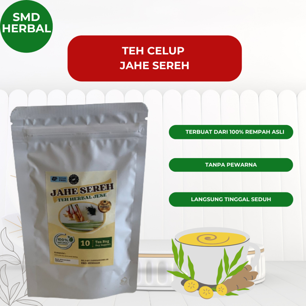 

Teh Celup Jese Jahe Sereh | Teh Jahe Sereh | Herbal Jahe Sereh-SMD