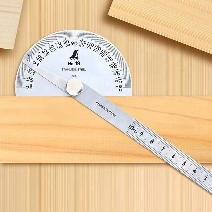 

KP8 SHINWA 6249 Busur Derajat No19 Perak 9 Skala batang 1cm 2 batang Protractor Double Blade