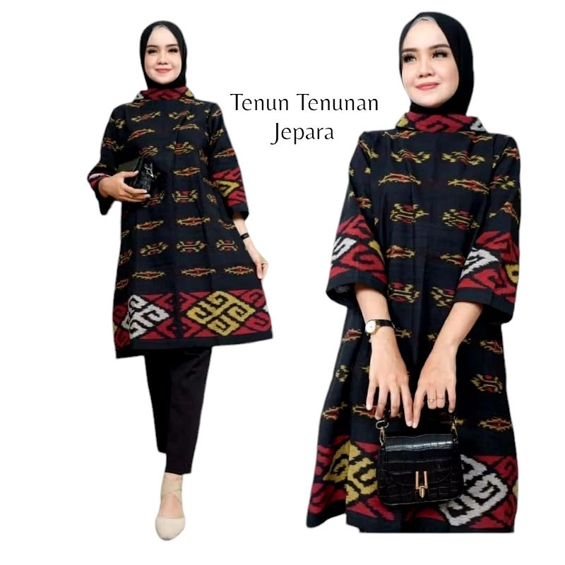 READY TUNIK TENUN TROSO - ORIGINAL TENUN - BAJU TENUN WANITA