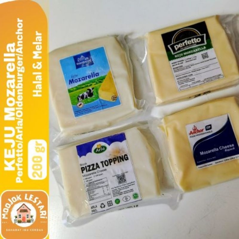 

ARLA/Anchor/Perfetto/Oldenburger Keju Mozzarella 200gr Halal Melar Beku Mozarella Gurih Creamy