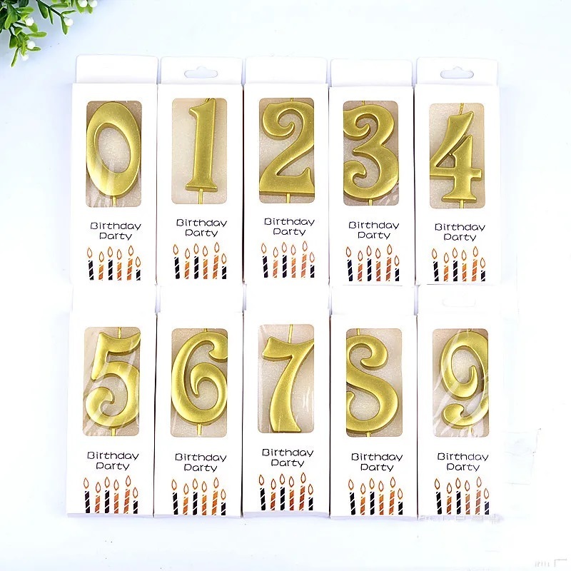 Lilin Angka Ulang Tahun  Happy Birthday Number Candle Lilin Ultah Aesthetic Emas Gold Silver Rose