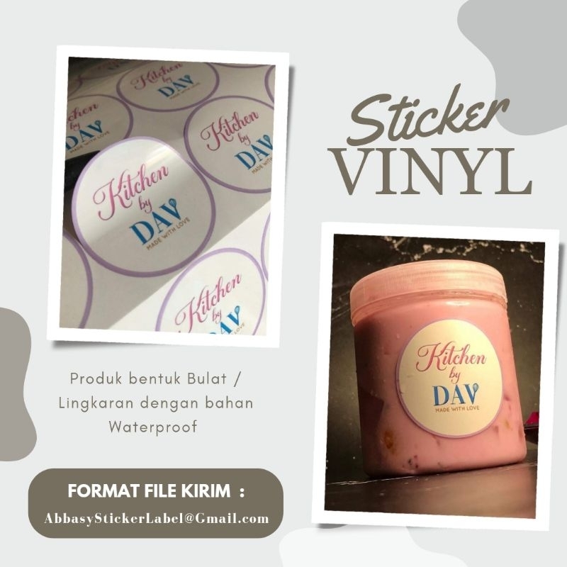 

Sticker Label - custom - stiker / kemasan - produk - vinyl / 3cm,4cm,5cm,6cm