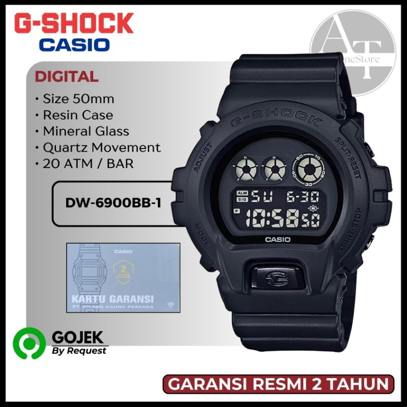 Jam Tangan Pria Casio G-SHOCK DW-6900BB-1 DW6900BB ORIGINAL Resmi