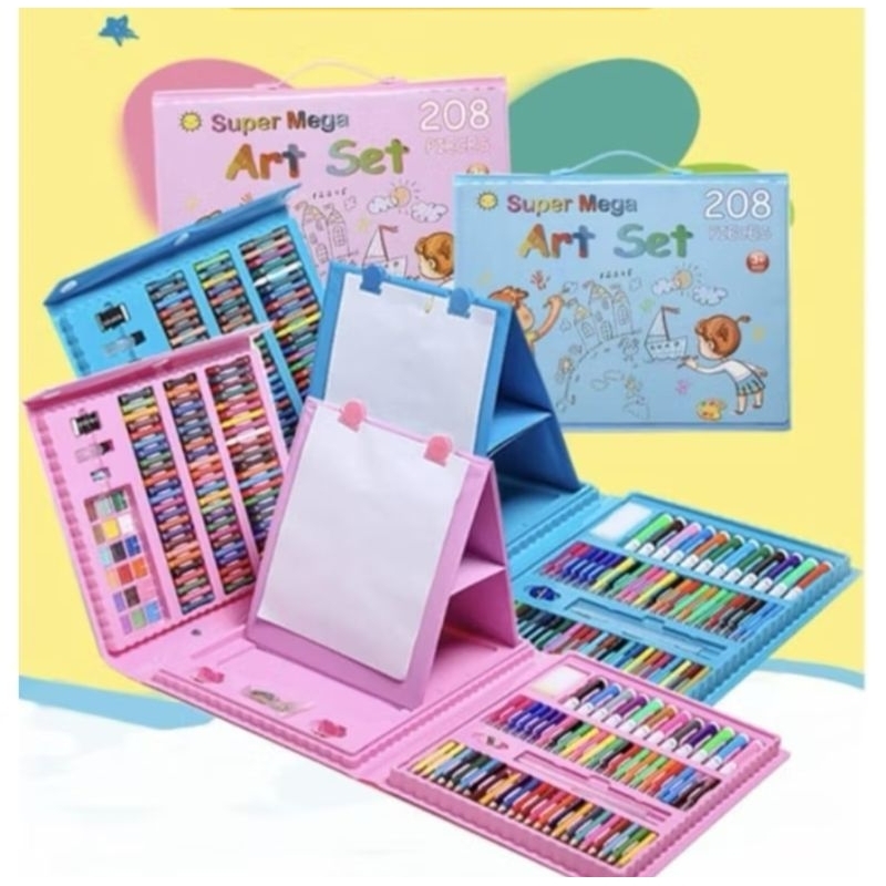 

crayon set 208pc crayon anak lengkap pensil warna cat air crayon set 208pc