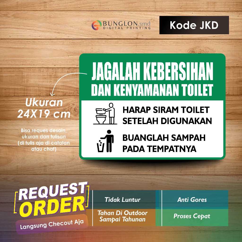 

STIKER JAGALAH KEBERSIHAN DAN KENYAMANAN TOILET KODE JKD HIJAU