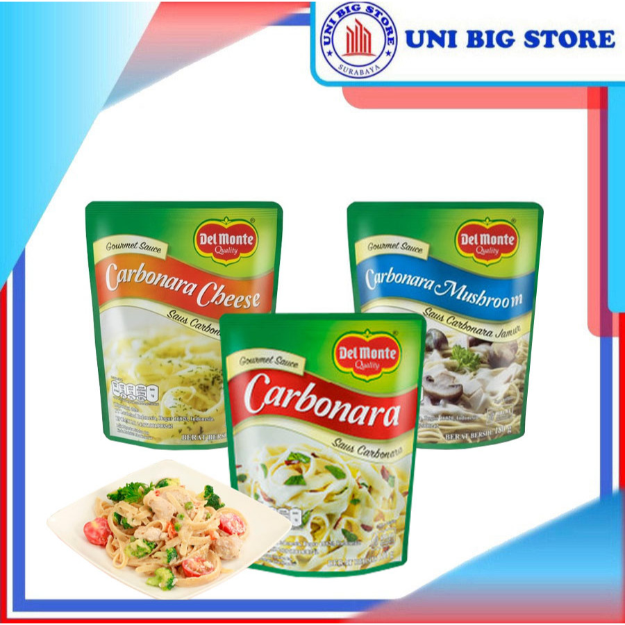 

Delmonte Gourmet Sauce Carbonara Original | Cheese | Mushroom 180 gr Saus Keju