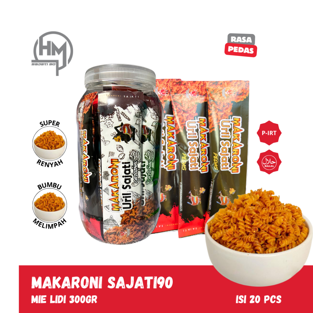 

SAJATI Makaroni Uril Sajati Rasa PEDAS 1 Toples - 20 Pcs Camilan