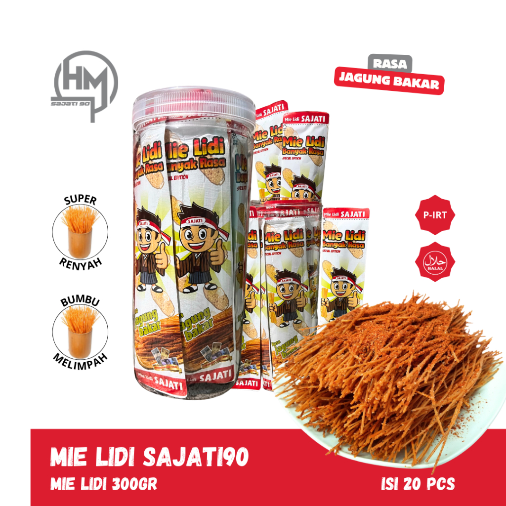 

SAJATI Mie Lidi Sajati Rasa JAGUNG BAKAR 1 Toples - 20 Pcs Camilan