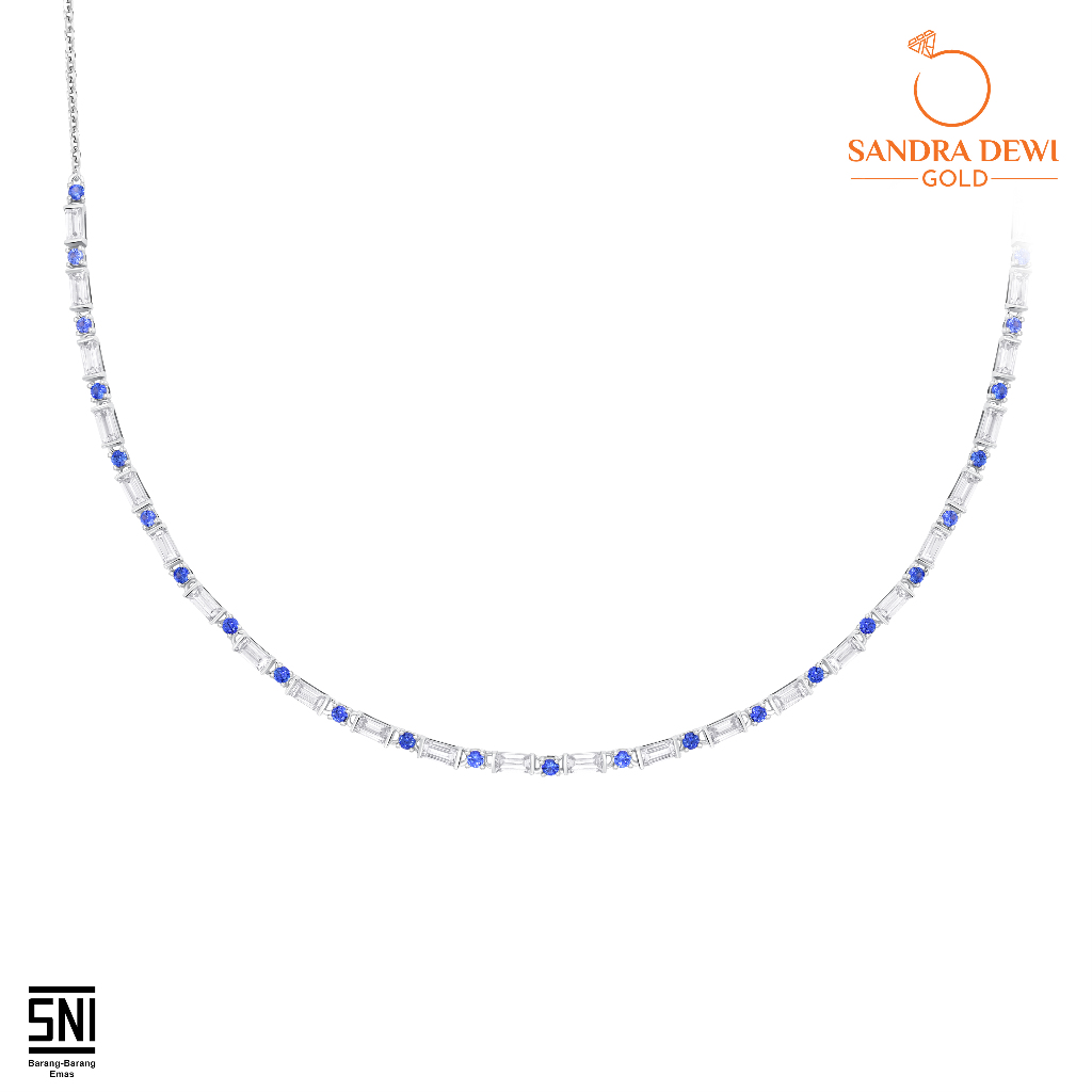 Kalung Sandra Dewi Gold Baguette Sapphire Collections NC220572