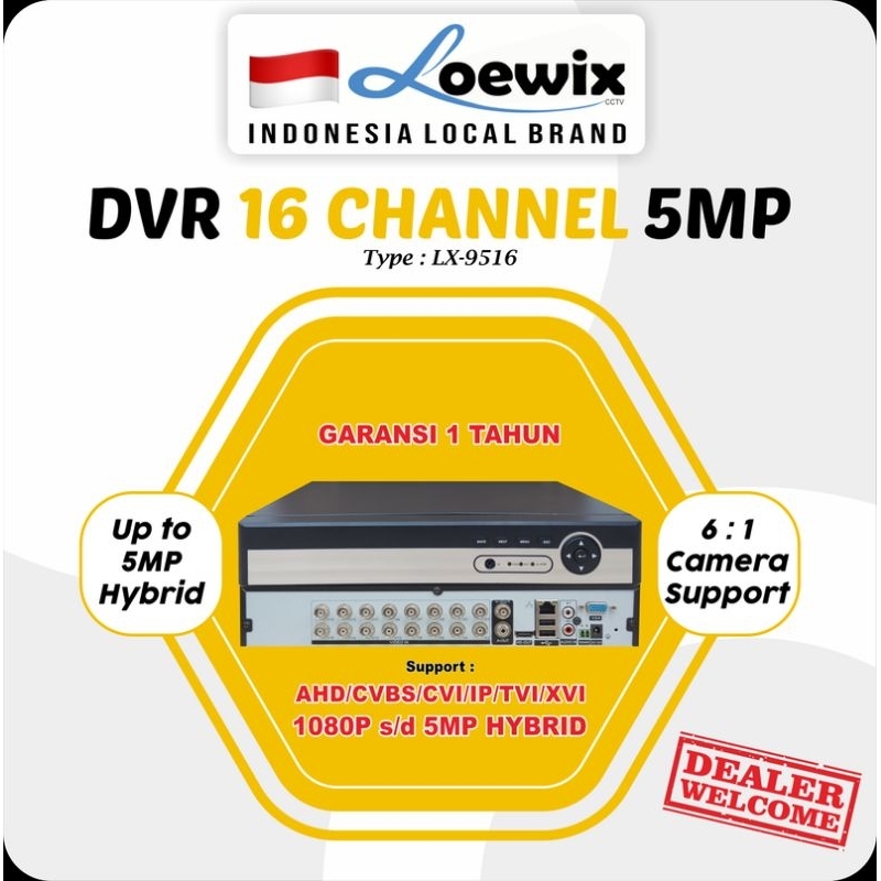 LOEWIX DVR 16CHANNEL UP TO 5MP