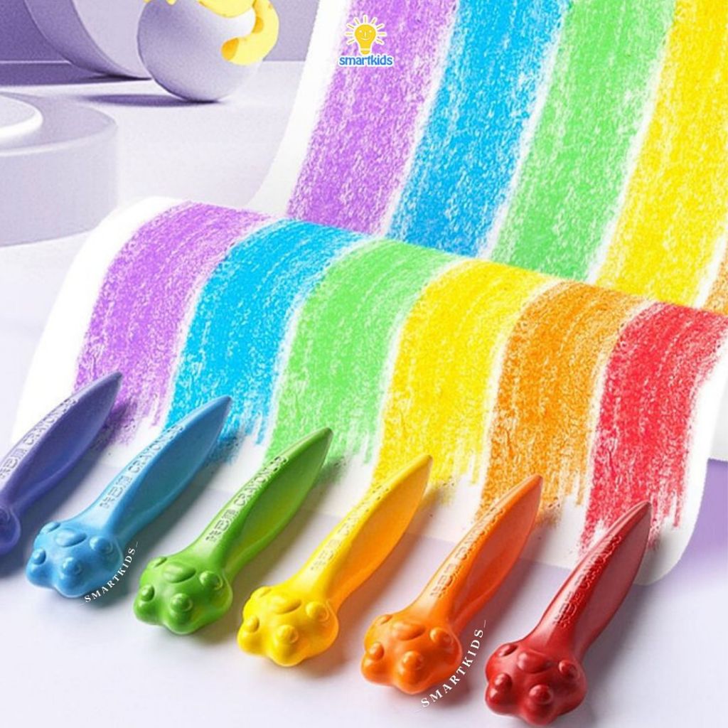 

Cat Paw Krayon Warna Cerah Tangan Bersih Crayon Minyak Oil Pastel Menggambar Anak Edukasi