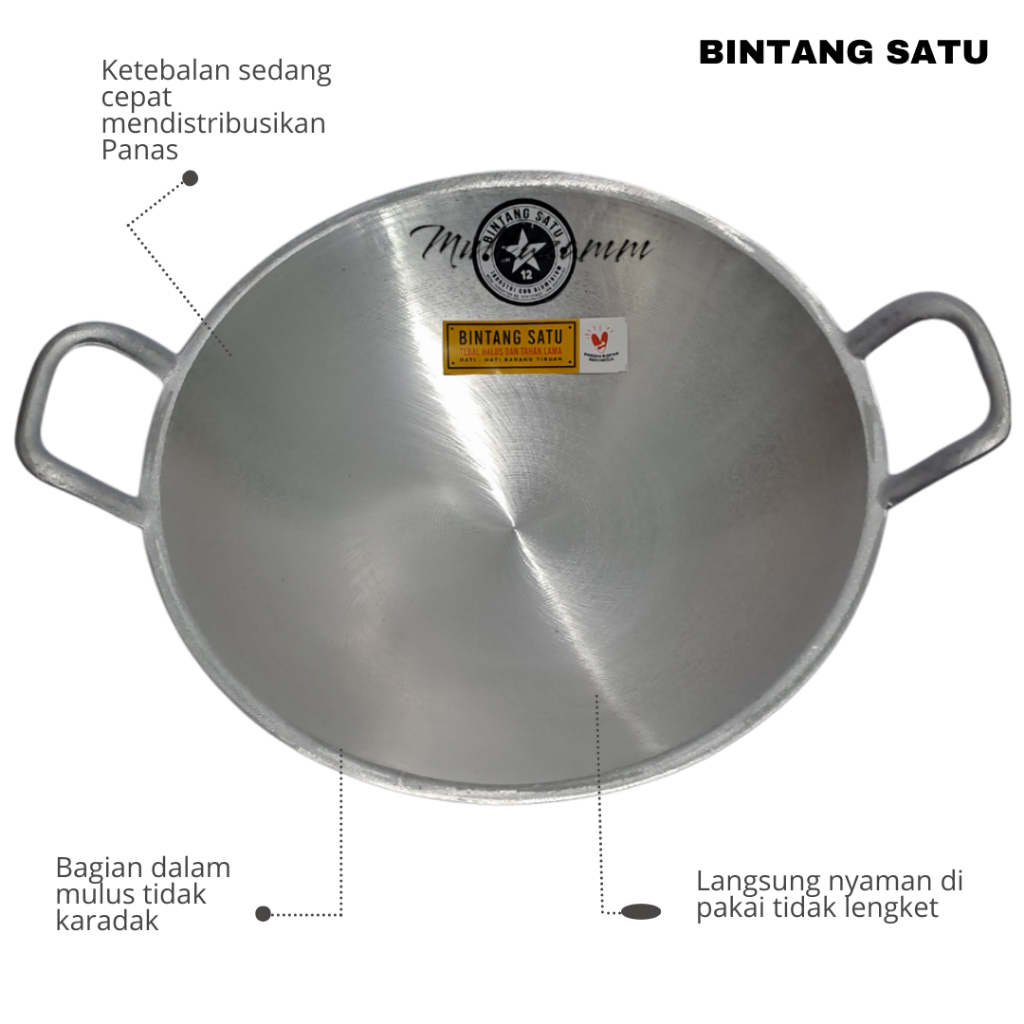 RB Wajan Penggorengan Kuali Alumunium jawa tebal ceper kecil