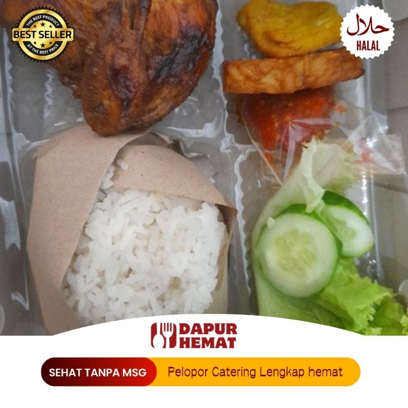 

Dapur Hemat - [Min Order 15 Pack] Paket Catering Nasi Box Ayam Jumbo Bakar Lezat/Nikmat/Halal