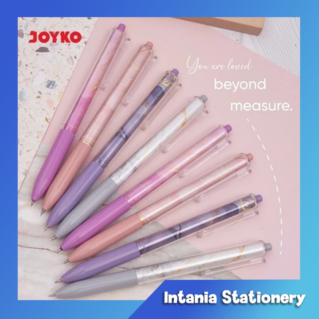 

Joyko Gel Pen GP-400 Black 0.5mm Pulpen / Pena Motif Marmer Pastel