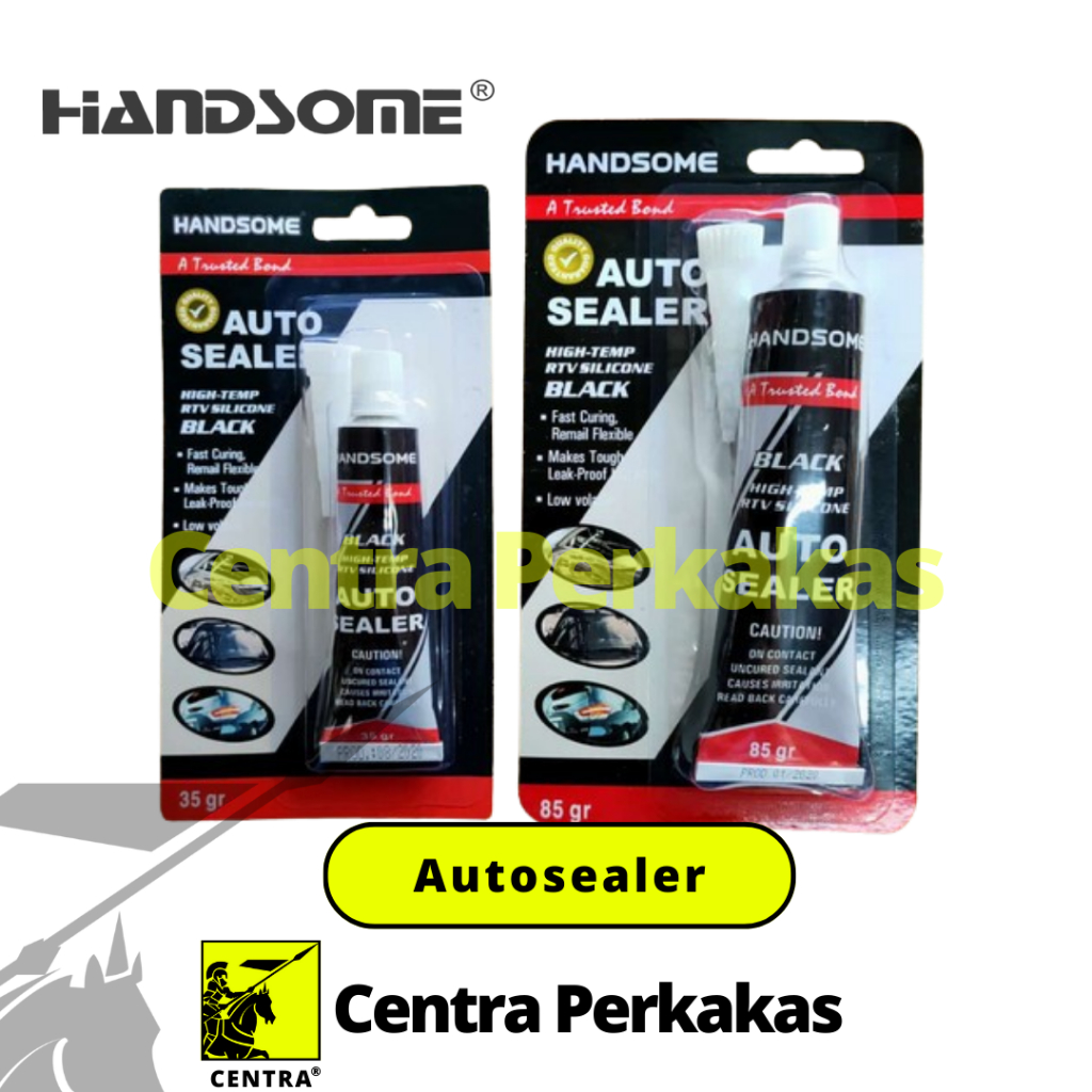 HANDSOME Lem Silicone Autosealer/Hitam (kaca, besi, plastik, keramik, karet)