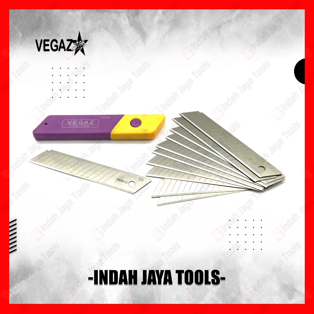 

VEGAZ Isi Cutter Set 10 Pcs BESAR - Refill Spare Blades Blade Kater Cuter Pemotong Kertas Styrofoam