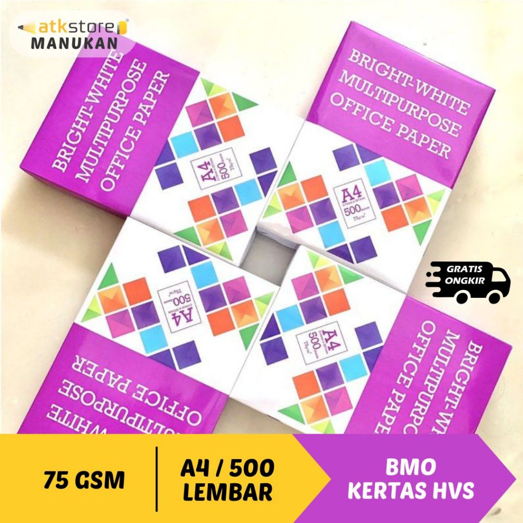 

Kertas HVS BMO UKURAN A4 75 Gsm 1 Rim KERTAS HVS / FOTOCOPY