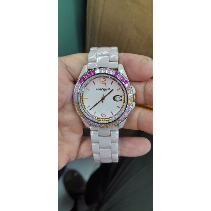 jam tangan wanita Coach pink gelap