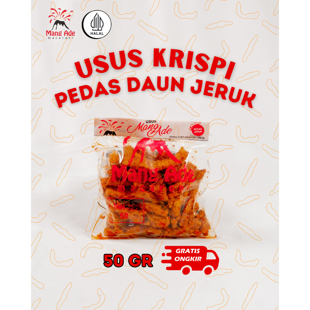 

Usus Krispi Pedas Daun Jeruk MangAde 50gram