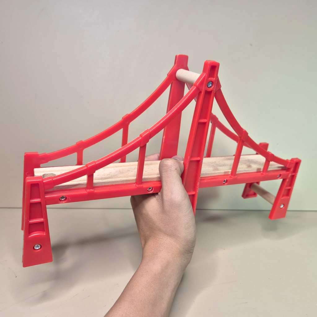 Jembatan panjang track kereta rel kayu plastik ABS aksesoris mainan kereta api