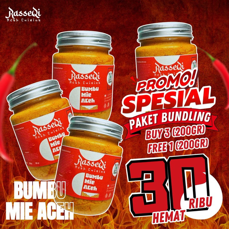 

Paket Bundling Beli 3 Free 1 200gr Bumbu Mie Aceh