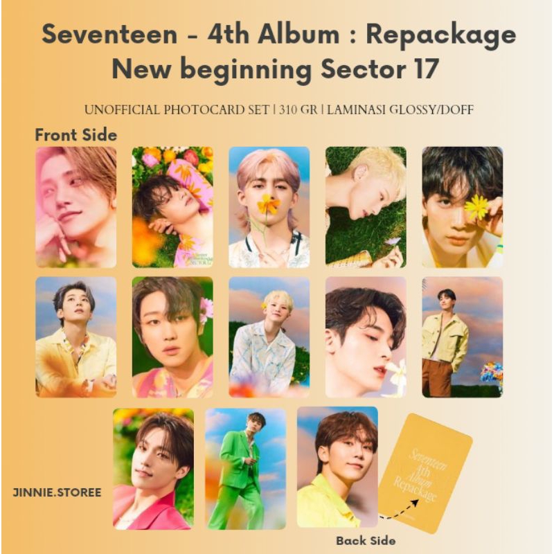 Photocard Unofficial Set “Seventeen-4th Album : Repackage New Beginning Sector 17"