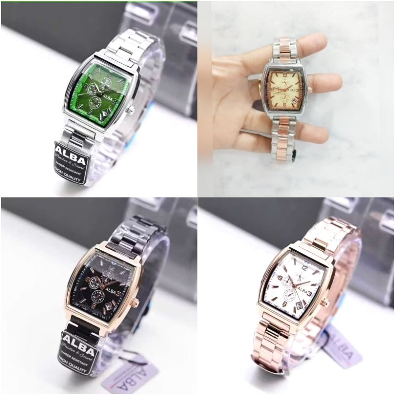 jam tangan wanita mewah ALBA kotak tanggal aktif free box
