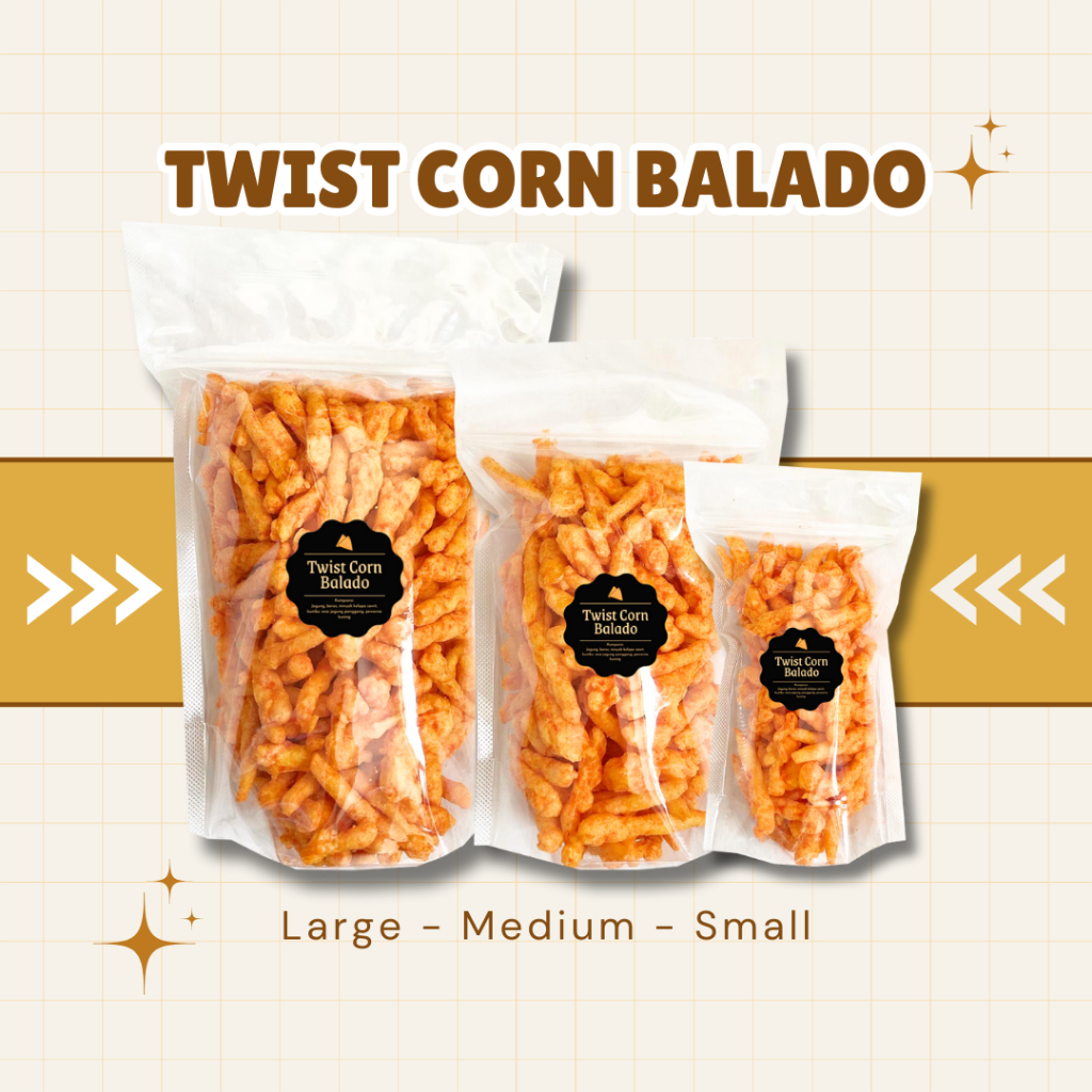 

[DELISH SNACKS] Twist Corn Balado / Snack Cemilan Camilan Jajanan Pedas Asin Gurih Renyah
