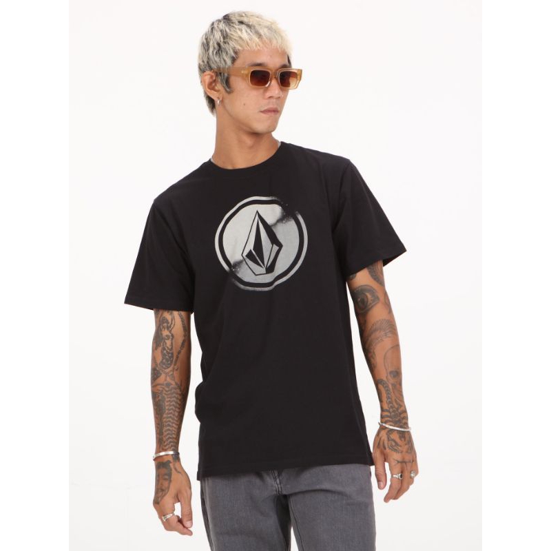 VOLCOM - CIRCLE SPRAY SHORT SLEVEE TEE BLACK
