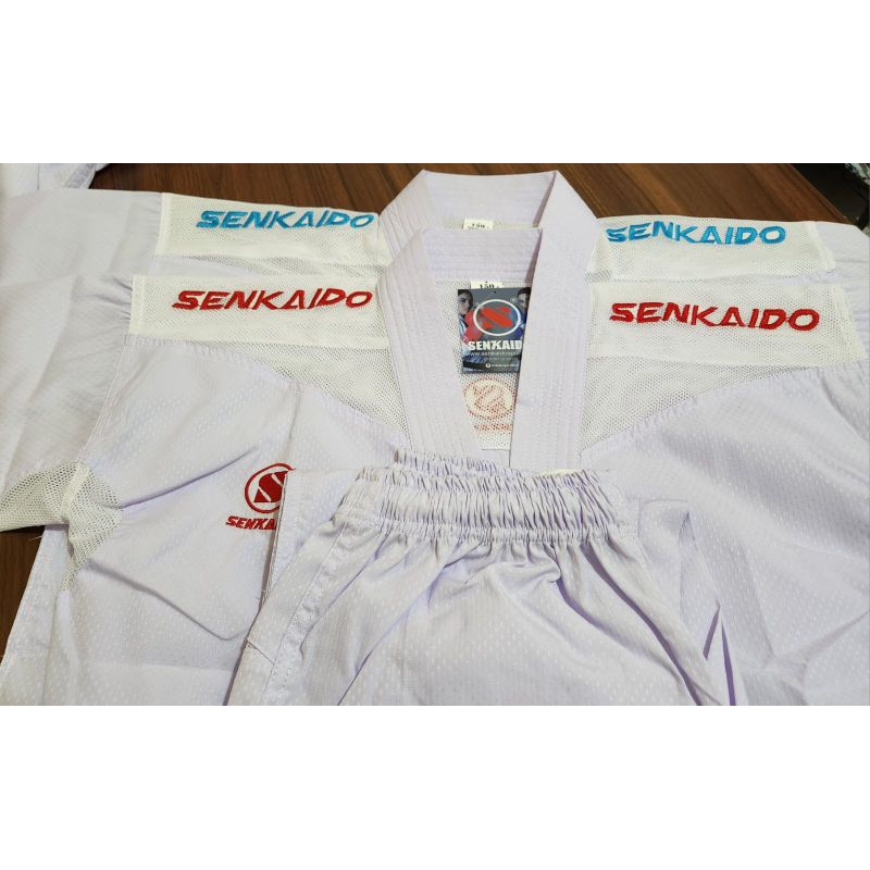 BAJU KARATE KUMITE SENKAIDO DELUXE COMBO PREMIUM 2 BAJU MERAH BIRU 1 CELANA
