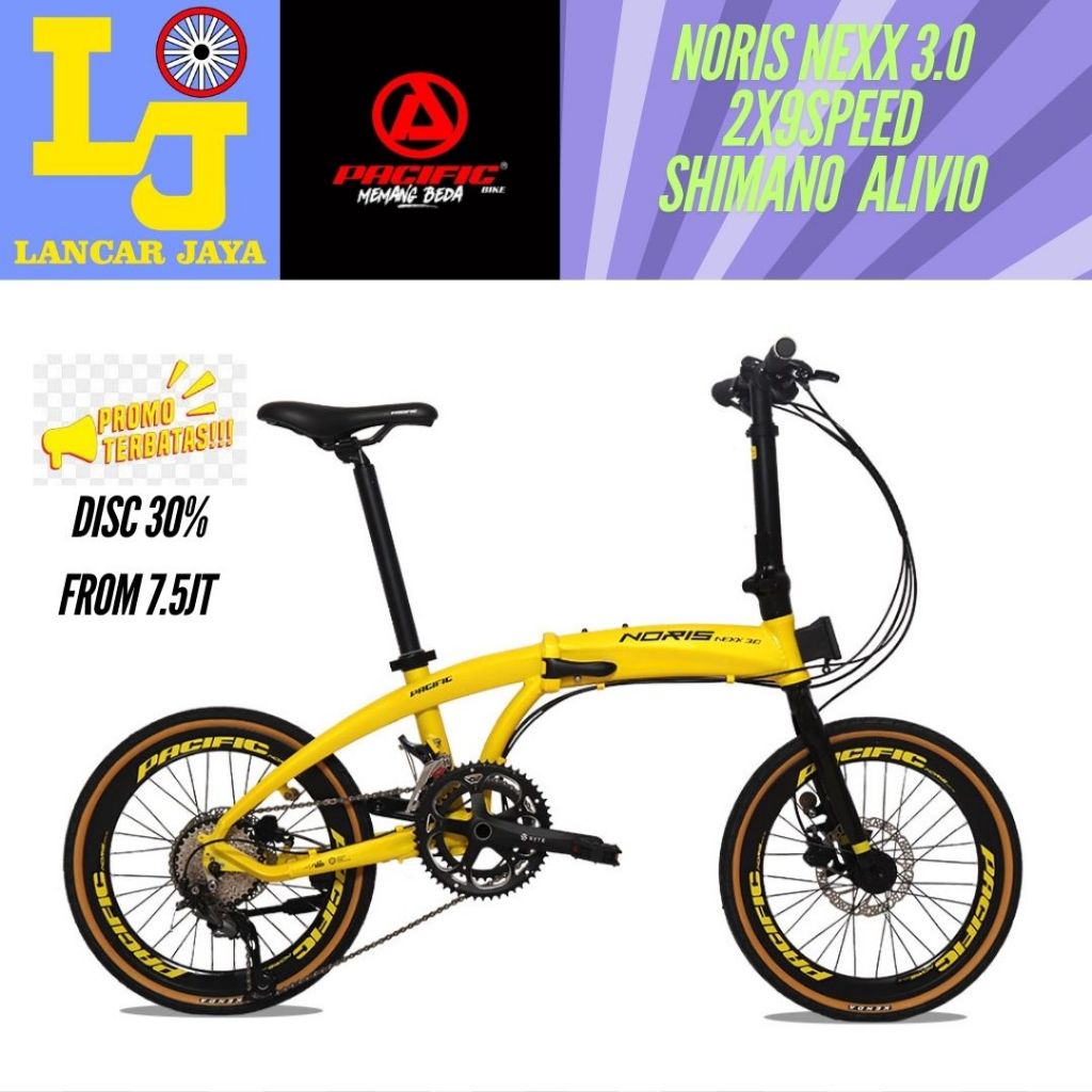 PACIFIC NORIS NEXX 3.0 Sepeda Lipat 20" Inch Seli Folding Bike Alloy Alumunium 2X9 Speed Double Chai