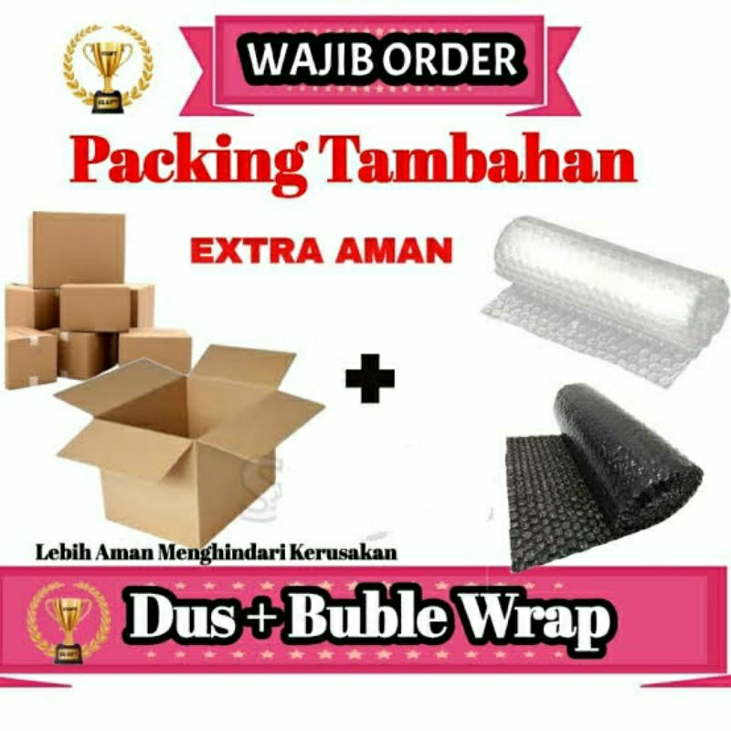 

packing tambahan kardus buble wrap agar lebih safety