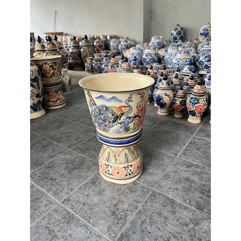 Pot Kaki Keramik / Pot Bunga