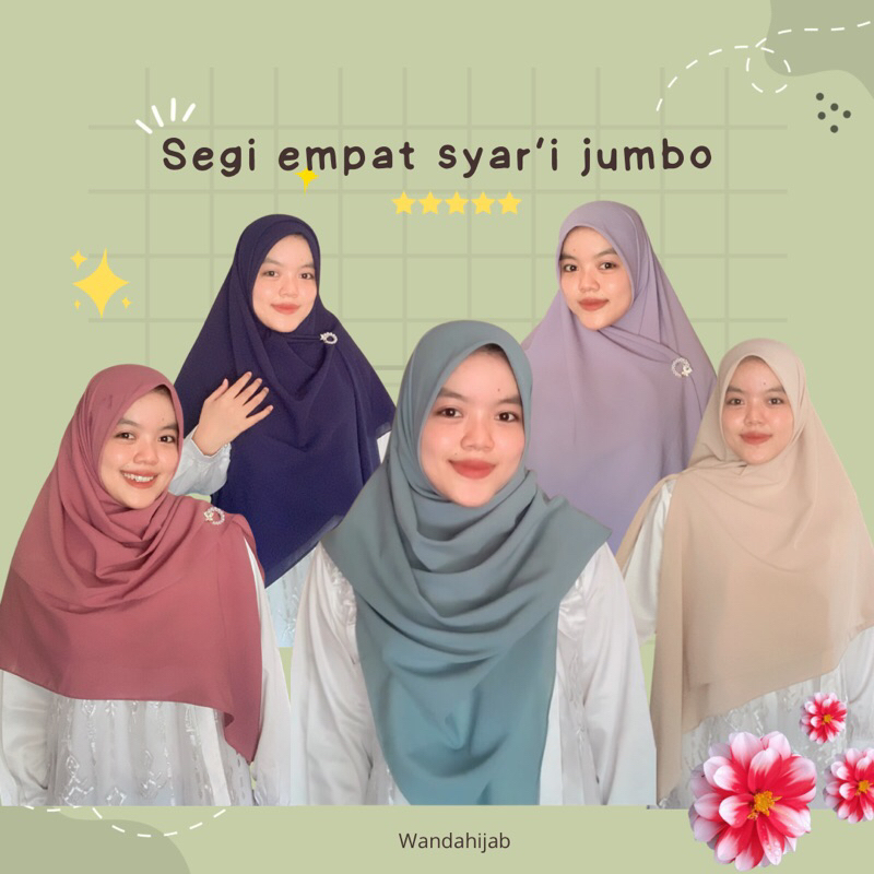 Hijab Syar’i segi empat diamond