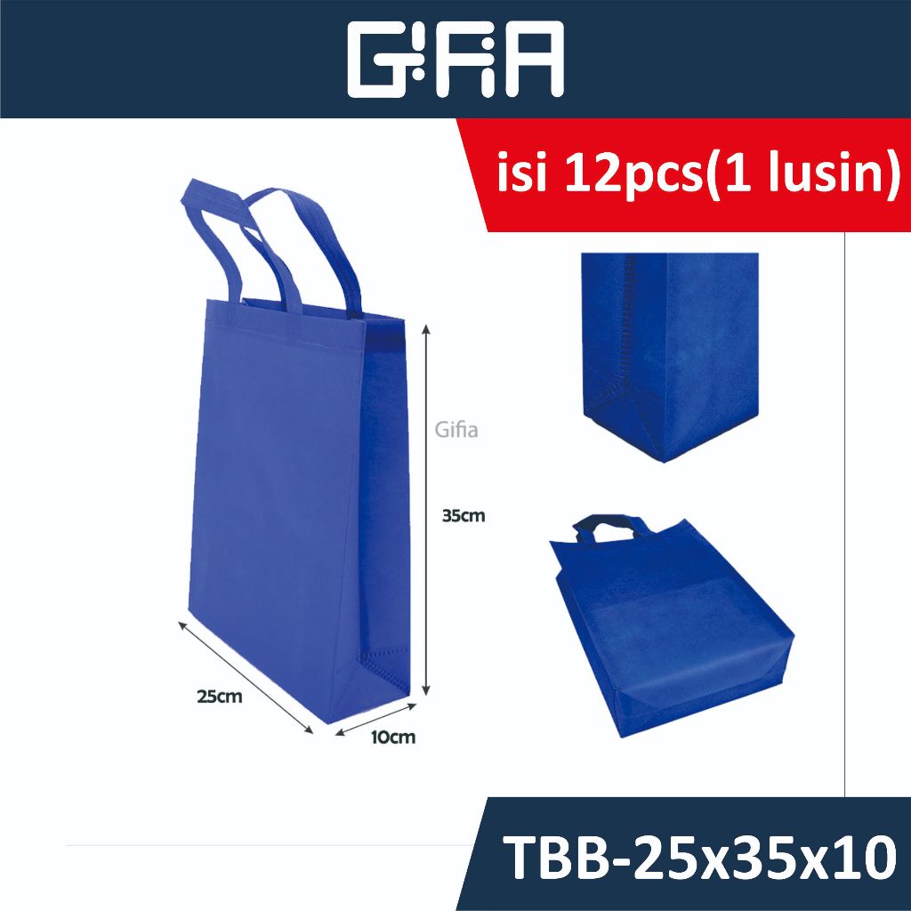 

Isi 12pcs (30x40x10) Tas Spunbond Box Bag/ Tas Kain / Goodie Bag / Tas Souvenir / Kantong Souvenir