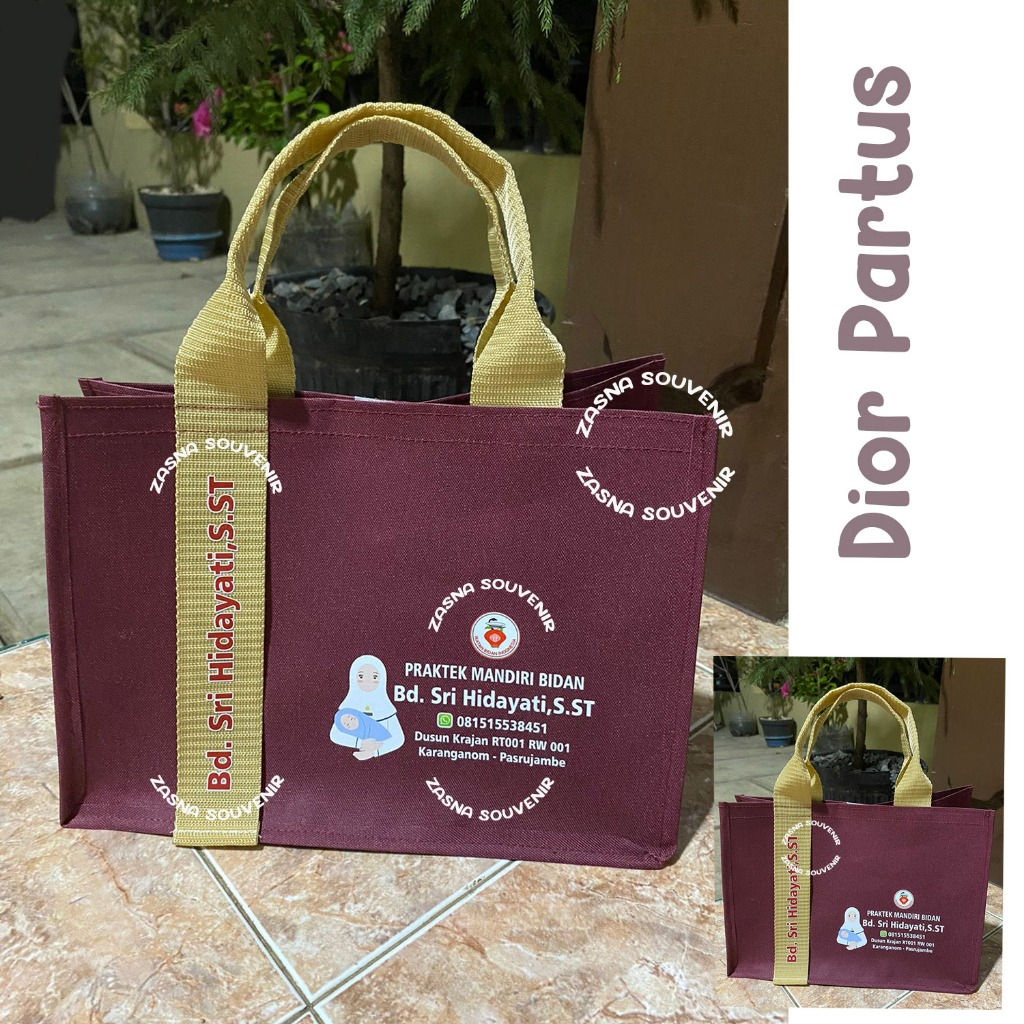 PROMO TAS BIDAN CUSTOM MURAH/TAS PERSALINAN CUSTOM/SOUVENIR PERSALINAN/TAS KLINIK LAHIRAN/TAS BIDAN