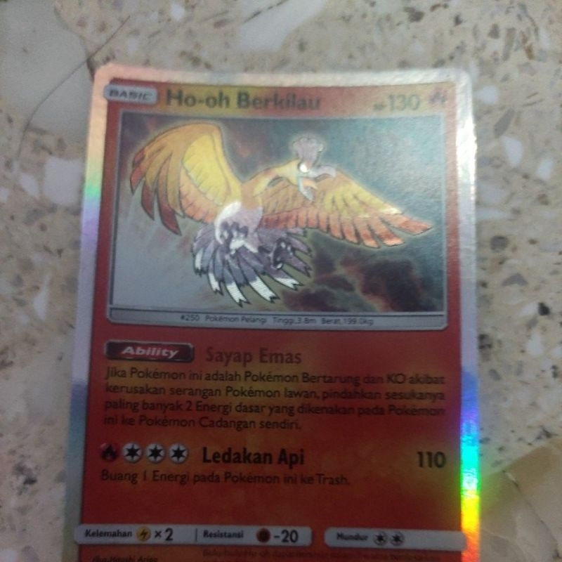 Pokemon TCG kartu Shiny ho-oh (ho-oh berkilau) + 5 kartu random