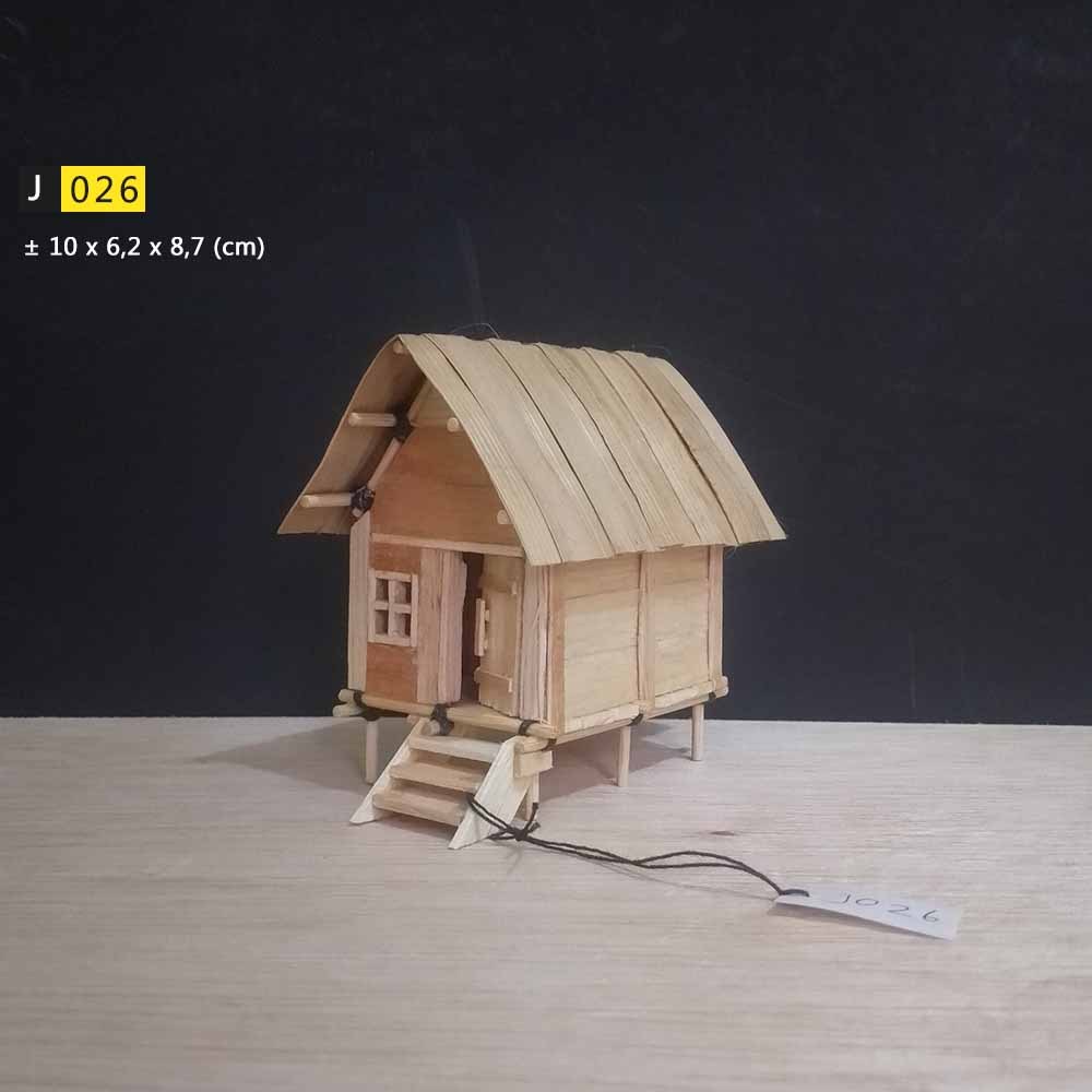 [J026] Miniatur Rumah Kayu Bambu Stik Eskrim u/ aksesoris diorama / akuarium / aquascape / lainnya