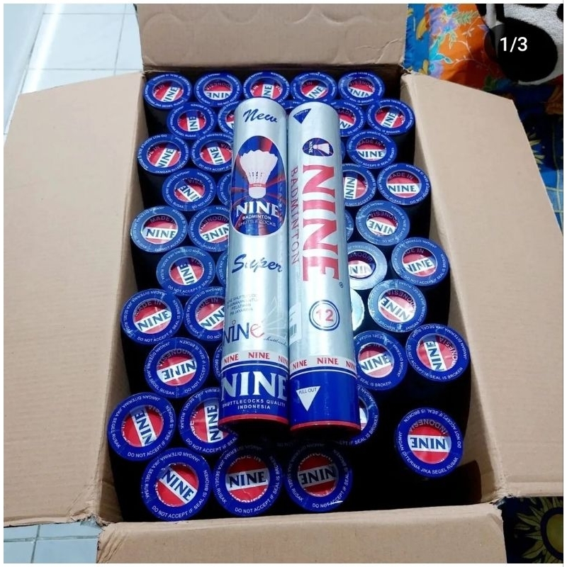 1 DUS SHUTTLECOCK NINE SILVER 9 ORIGINAL ASLI MALANG UNTUK SPARING PARTNER KEVIN SANJAYA SUKAMULJO A