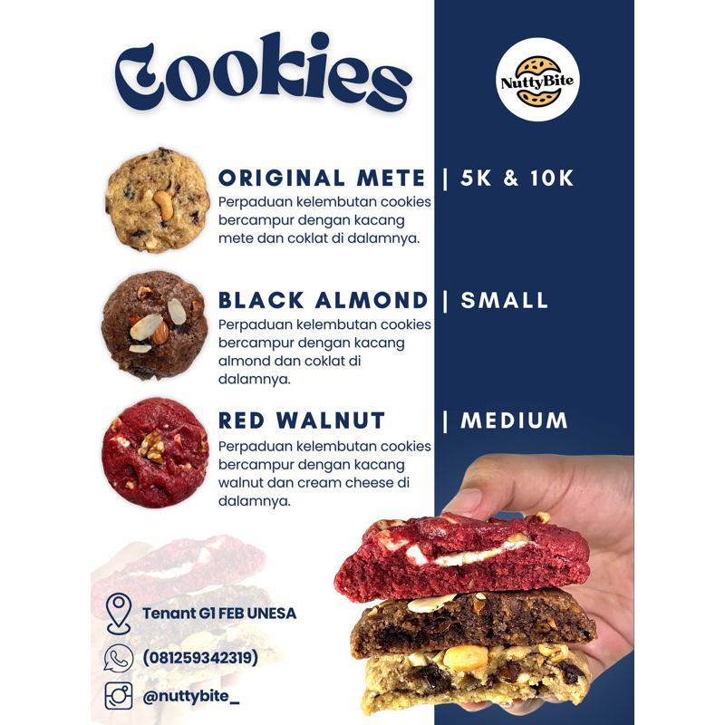 

{NUTTYBITE} SOFT BAKED COOKIES WITH MELTED CHOCOLATE | CAMPURAN KACANG PREMIUN